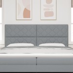 vidaXL Tăblie din Țesătură Geometric Gri deschis 200 cm țesătură vidaXL Tăblie din Țesătură Geometric Gri deschis 200 cm țesătură