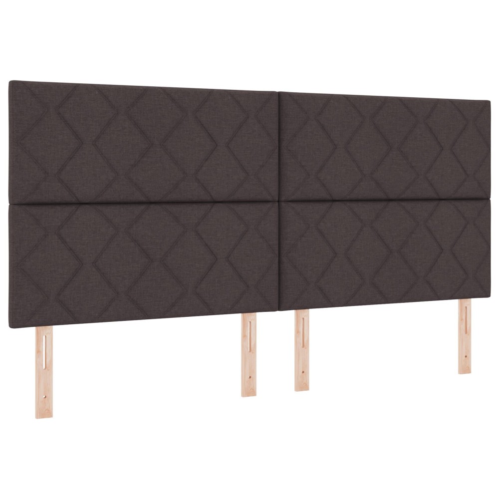 vidaXL Tăblie din Țesătură Geometric Maro închis 200 cm țesătură