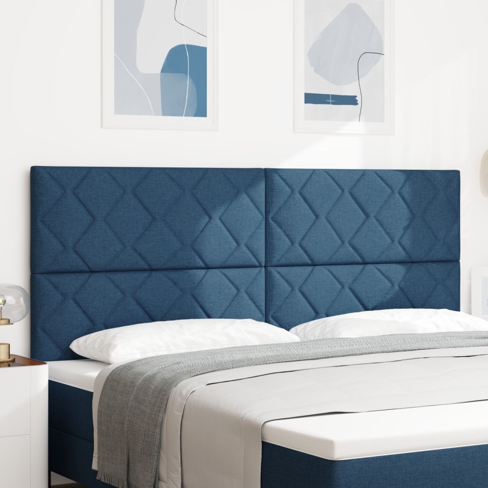 vidaXL Tăblie din Țesătură Geometric Manual albastru 200 cm țesătură