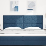 vidaXL Tăblie din Țesătură Geometric Manual albastru 200 cm țesătură vidaXL Tăblie din Țesătură Geometric Manual albastru 200 cm țesătură