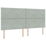 vidaXL Tăblie cap Pe perete Geometric Gri deschis 200 cm Catifea vidaXL Tăblie cap Pe perete Geometric Gri deschis 200 cm Catifea