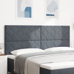 vidaXL Tăblie cap Pe perete Geometric Manual Gri închis 200 cm Catifea vidaXL Tăblie cap Pe perete Geometric Manual Gri închis 200 cm Catifea