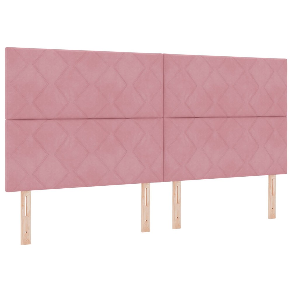 vidaXL Tăblie cap cu headboard Roz 200 cm Catifea