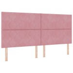 vidaXL Tăblie cap cu headboard Roz 200 cm Catifea