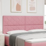 vidaXL Tăblie cap cu headboard Roz 200 cm Catifea