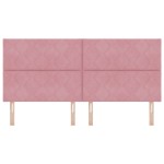 vidaXL Tăblie cap cu headboard Roz 200 cm Catifea