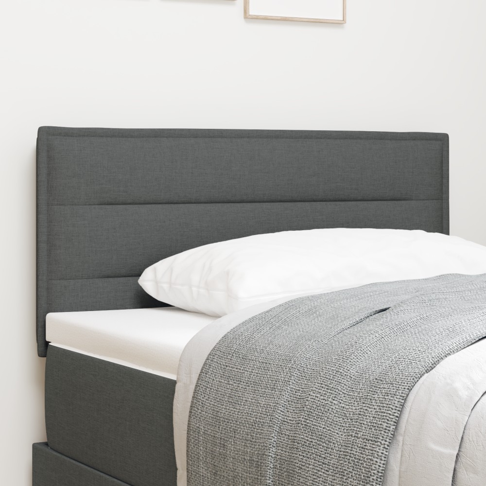 vidaXL Cap de pat LED Design Linii Gri Închis 80 cm Țesătură