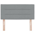 vidaXL Cap de Pat cu LED Design Linii Gri Deschis 90 cm Țesătură