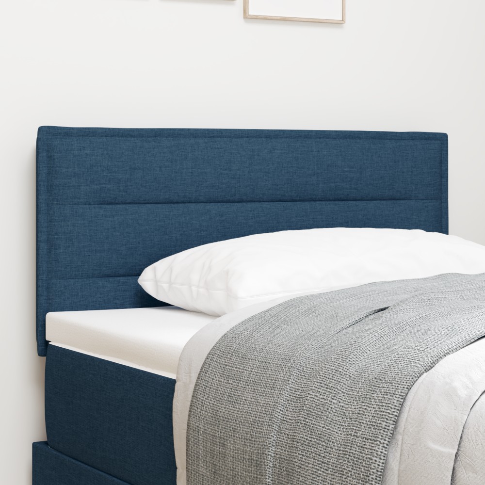 vidaXL Headboard LED Design Linii Albastru 90 cm Țesătură