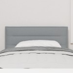 vidaXL Cap de pat design linii gri deschis 100 cm din țesătură