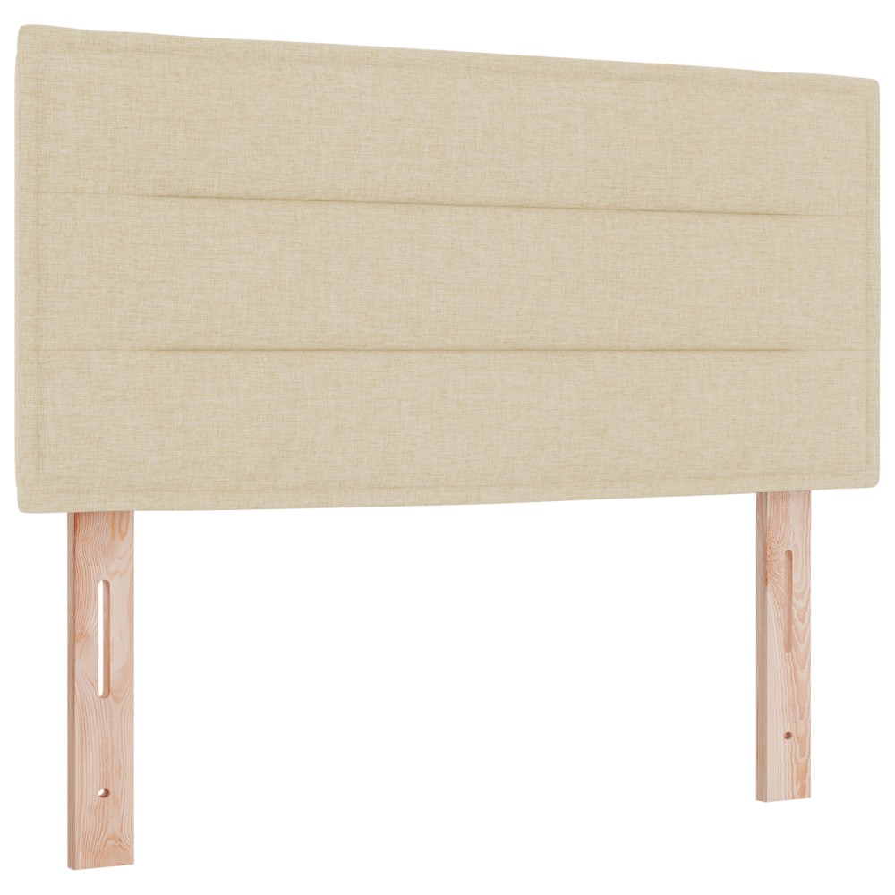 vidaXL Cap de Pat LED Design Linii Crem 100 cm Țesătură