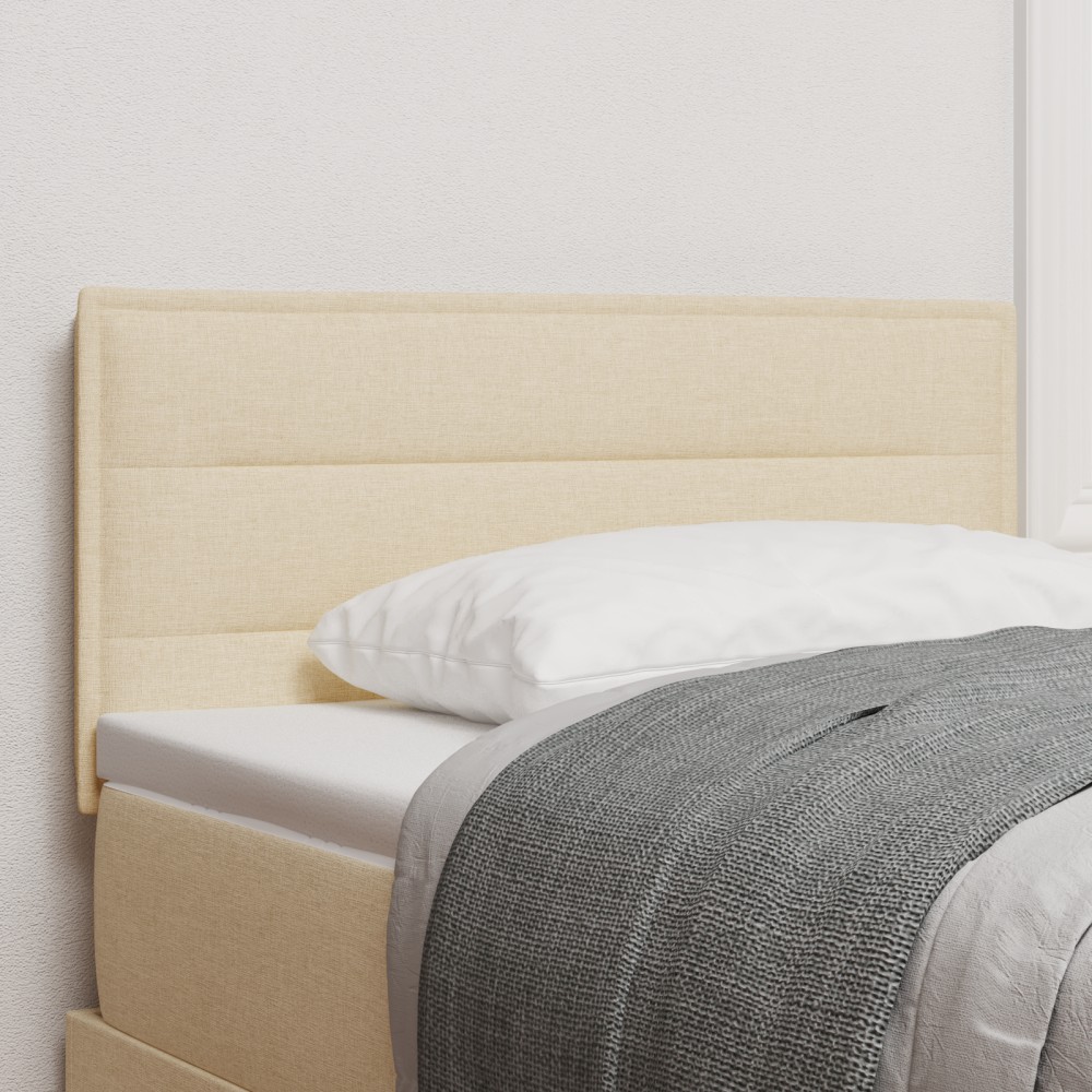 vidaXL Cap de Pat LED Design Linii Crem 100 cm Țesătură