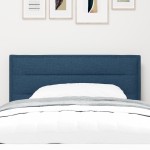 vidaXL Cap de Pat Design Linii Albastru 100 cm Țesătură vidaXL Cap de Pat Design Linii Albastru 100 cm Țesătură