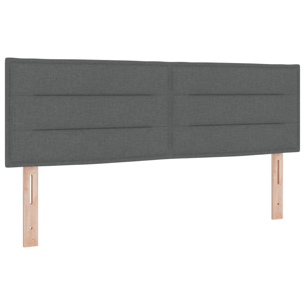 vidaXL Headboard LED Design Linii Gri Întunecos 80 cm Țesătură