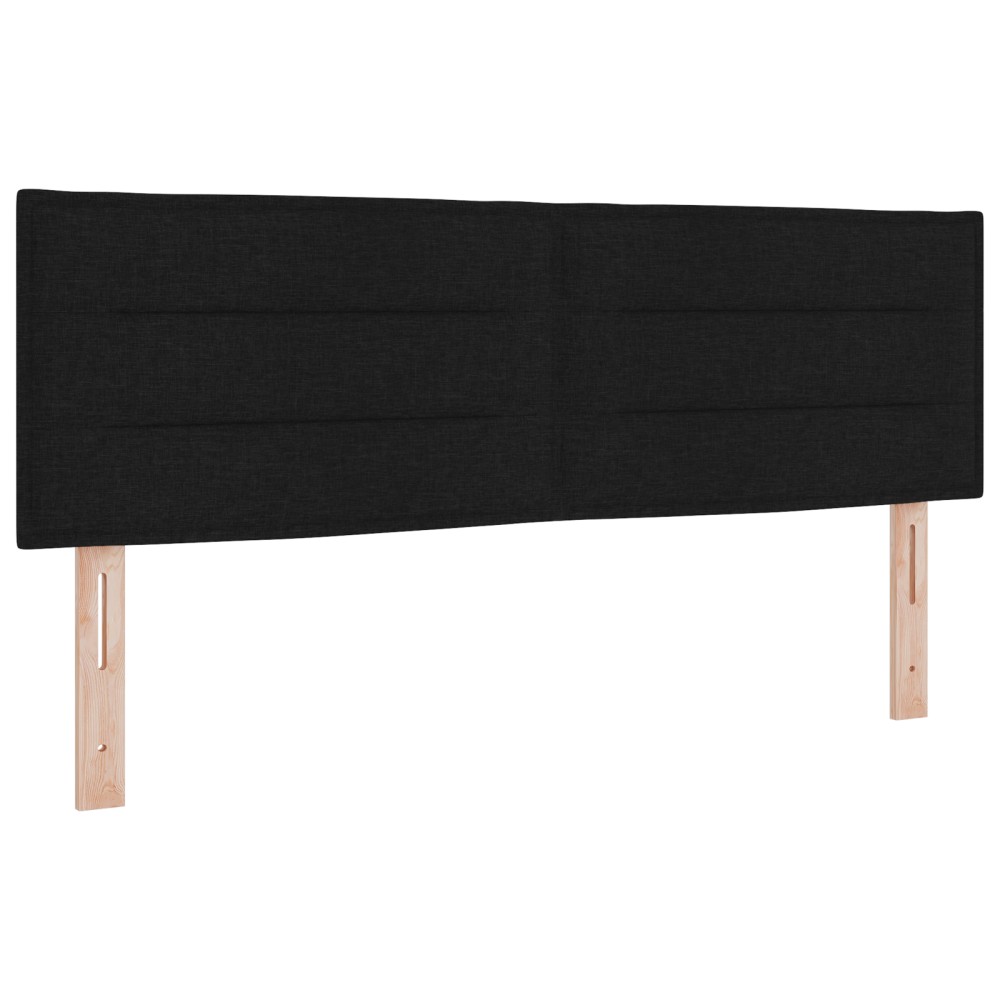 vidaXL Cap de pat LED Design Linii Negru 80 cm Țesătură