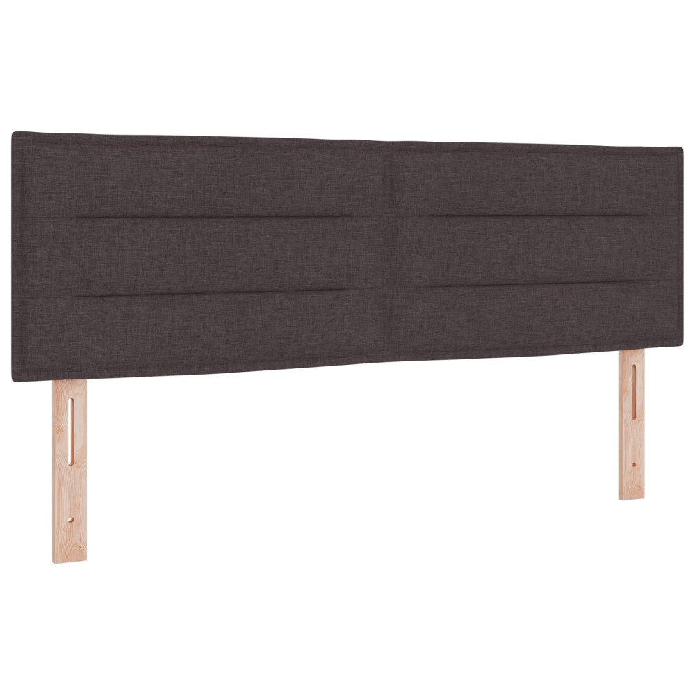 vidaXL Cap de pat LED Design Linii Maro închis 160 cm Țesătură