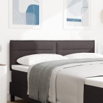 vidaXL Cap de pat LED Design Linii Maro închis 160 cm Țesătură