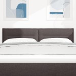 vidaXL Cap de pat LED Design Linii Maro închis 160 cm Țesătură