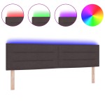 vidaXL Capitonat LED Linii Design Maro Întunecat 90 cm Ţesătură
