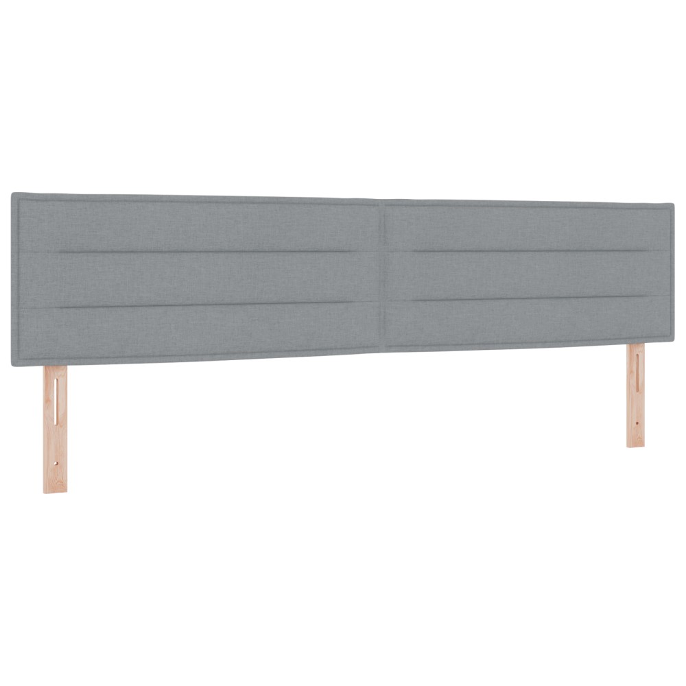 vidaXL Cap de Pat LED Design Linii Gri deschis 200 cm Țesătură