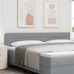vidaXL Cap de Pat LED Design Linii Gri deschis 200 cm Țesătură vidaXL Cap de Pat LED Design Linii Gri deschis 200 cm Țesătură