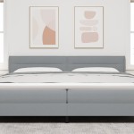 vidaXL Cap de Pat LED Design Linii Gri deschis 200 cm Țesătură vidaXL Cap de Pat LED Design Linii Gri deschis 200 cm Țesătură