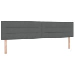 vidaXL Tăblie LED cu lumini cu bandă LED Gri închis 200 cm țesătură