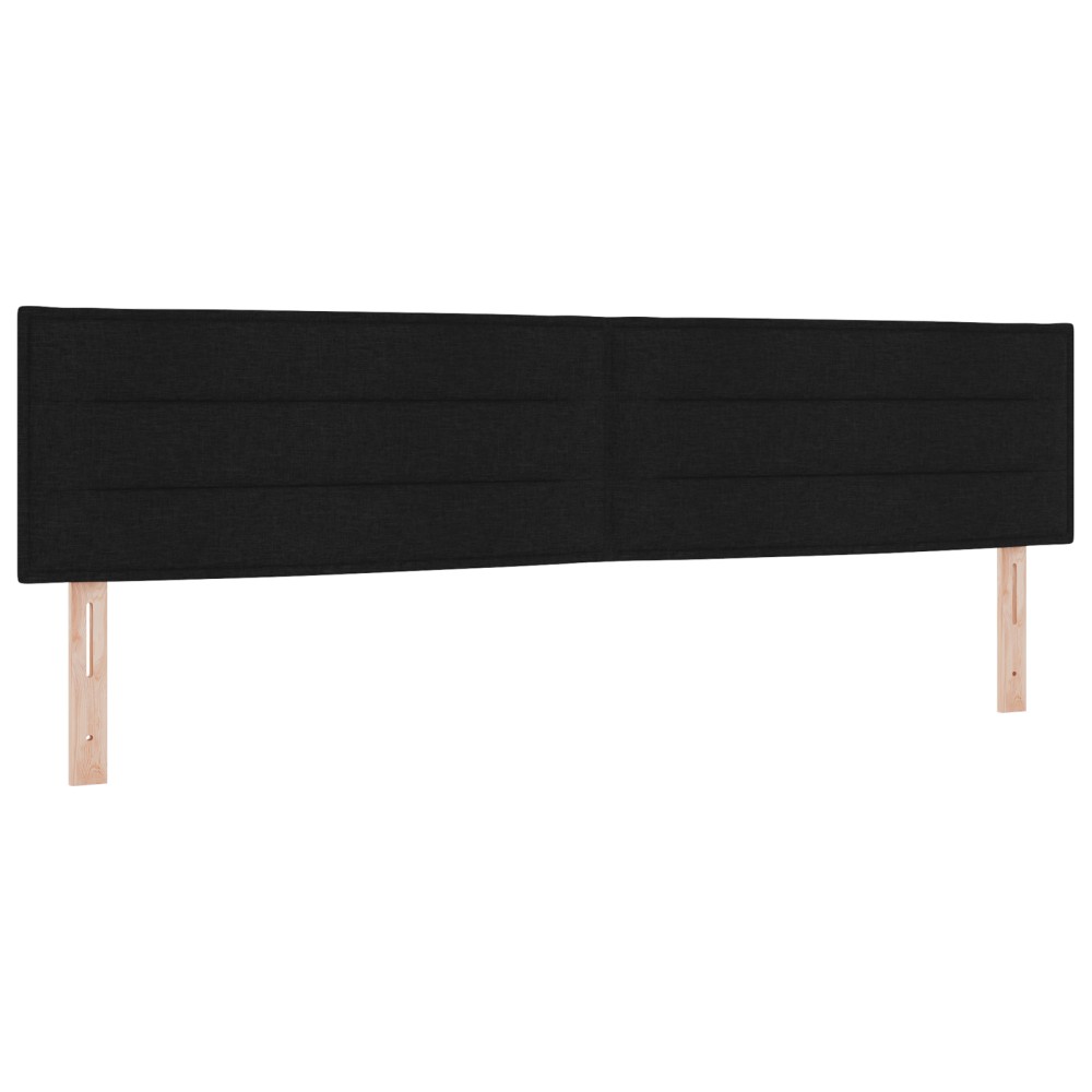 vidaXL Cap de Pat LED Design Linii Negru 200 cm Țesătură