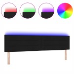vidaXL Cap de Pat LED Design Linii Negru 200 cm Țesătură vidaXL Cap de Pat LED Design Linii Negru 200 cm Țesătură