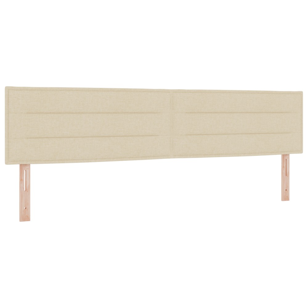 vidaXL Cap de pat LED Design Linii Crem 200 cm Țesătură