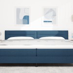 vidaXL Capitonaj cu LED Design Linii Albastru 100 cm Țesătură vidaXL Capitonaj cu LED Design Linii Albastru 100 cm Țesătură
