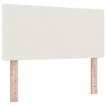 vidaXL Tăblie LED cu lumini cu bandă LED Pe perete Crem 80 cm țesătură