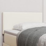 vidaXL Tăblie LED cu lumini cu bandă LED Pe perete Crem 80 cm țesătură