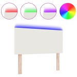 vidaXL Tăblie LED cu lumini cu bandă LED Pe perete Crem 80 cm țesătură
