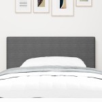 vidaXL Tăblie LED cu lumini cu bandă LED Gri deschis 90 cm țesătură