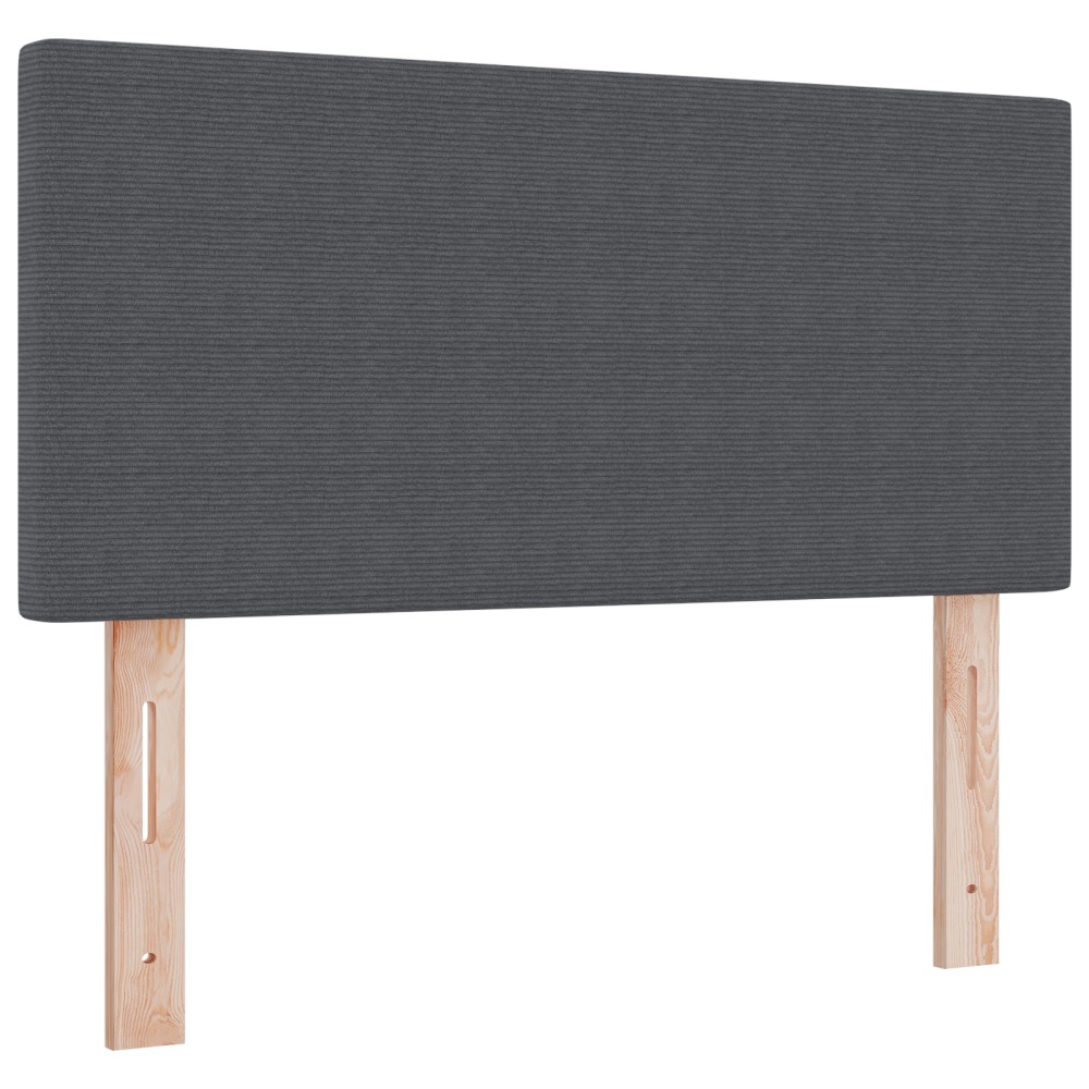 vidaXL Tăblie LED cu lumini cu bandă LED Gri închis 90 cm țesătură