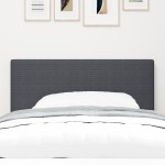 vidaXL Tăblie LED cu lumini cu bandă LED Gri închis 100 cm țesătură