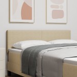 vidaXL Tăblie LED cu lumini cu bandă LED Gri verde 144 cm țesătură