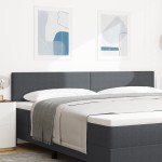 vidaXL Tăblie LED cu lumini cu bandă LED Gri închis 200 cm țesătură