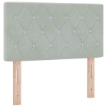 vidaXL Cap de pat LED cu butoane din cristal, tapitat, gri deschis, 80 cm, din catifea vidaXL Cap de pat LED cu butoane din cristal, tapitat, gri deschis, 80 cm, din catifea