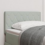 vidaXL Cap de pat LED cu butoane din cristal, tapitat, gri deschis, 80 cm, din catifea vidaXL Cap de pat LED cu butoane din cristal, tapitat, gri deschis, 80 cm, din catifea