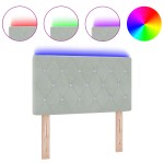 vidaXL Cap de pat LED cu butoane din cristal, tapitat, gri deschis, 80 cm, din catifea vidaXL Cap de pat LED cu butoane din cristal, tapitat, gri deschis, 80 cm, din catifea