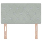 vidaXL Cap de pat LED cu butoane din cristal, tapitat, gri deschis, 80 cm, din catifea vidaXL Cap de pat LED cu butoane din cristal, tapitat, gri deschis, 80 cm, din catifea