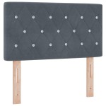 vidaXL Cap de pat LED cu buton cristale, tapițat, gri închis, 80 cm, din velur