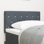 vidaXL Cap de pat LED cu buton cristale, tapițat, gri închis, 80 cm, din velur