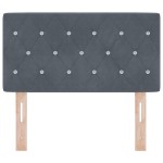 vidaXL Cap de pat LED cu buton cristale, tapițat, gri închis, 80 cm, din velur