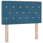 vidaXL Cap de pat LED cu buton de cristal tuftat albastru închis, 80 cm, din catifea
