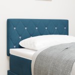 vidaXL Cap de pat LED cu buton de cristal tuftat albastru închis, 80 cm, din catifea