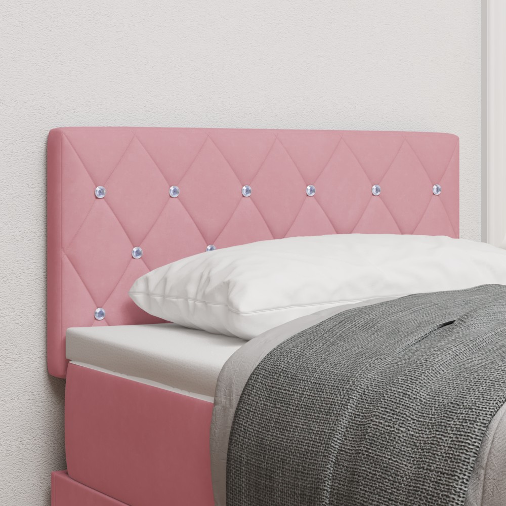 vidaXL Tăblie LED cu lumini cu bandă LED Argyle Roz 80 cm Catifea