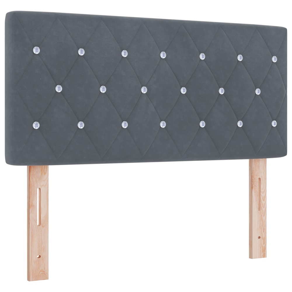 vidaXL Tăblie LED cu lumini cu bandă LED Gri închis 90 cm Catifea